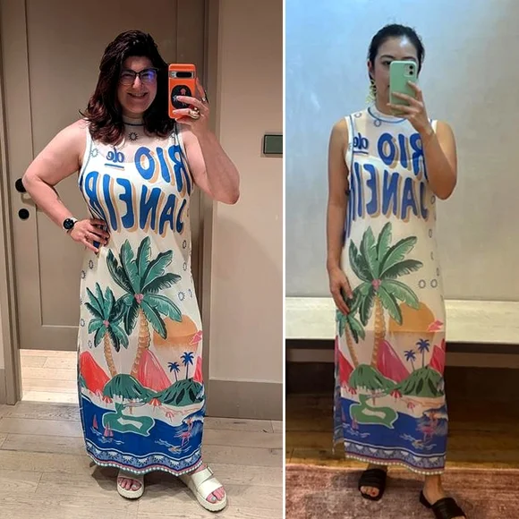 Anthropologie Farm Rio Graphic Mesh Sleeveless Midi Dress